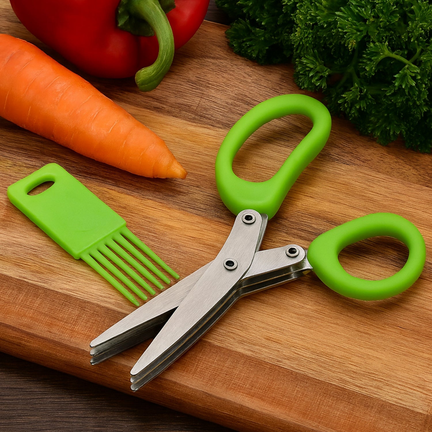 Wukusy premium 3-blade multipurpose kitchen scissors with cleaning comb, stainless steel blades for versatile home and kitchen use