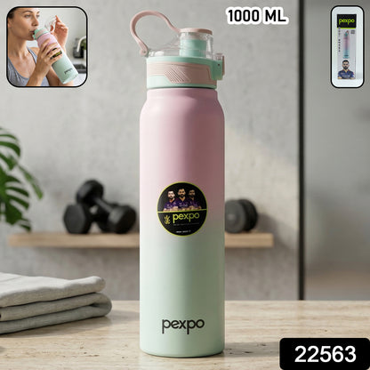 Wukusy Pexpo Amaze stainless steel water bottle, 1000ml, insulated hot and cold drink container with a sleek design