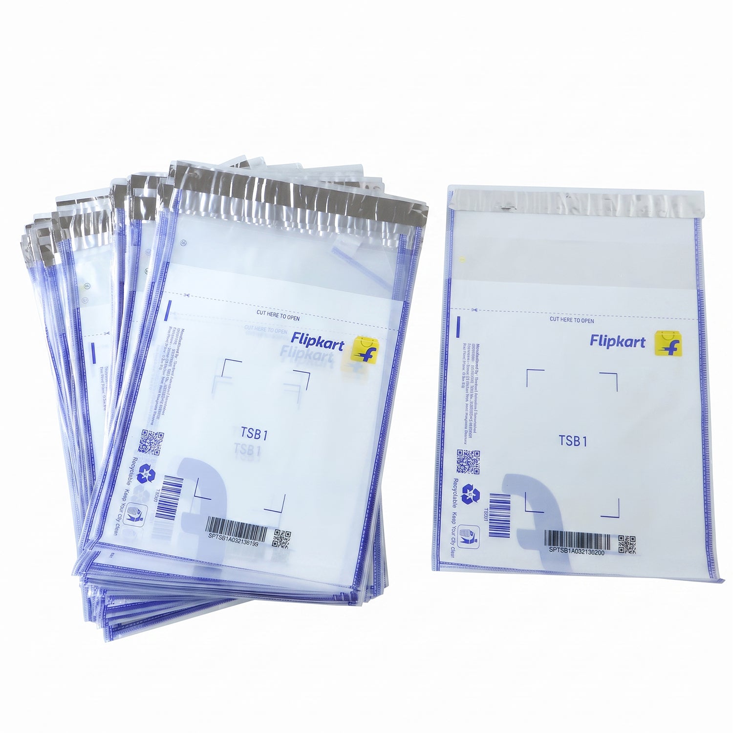Pack of 100 Wukusy tamper-proof courier polybags measuring 8.5 x 11 inches, ideal for secure shipping and packaging.