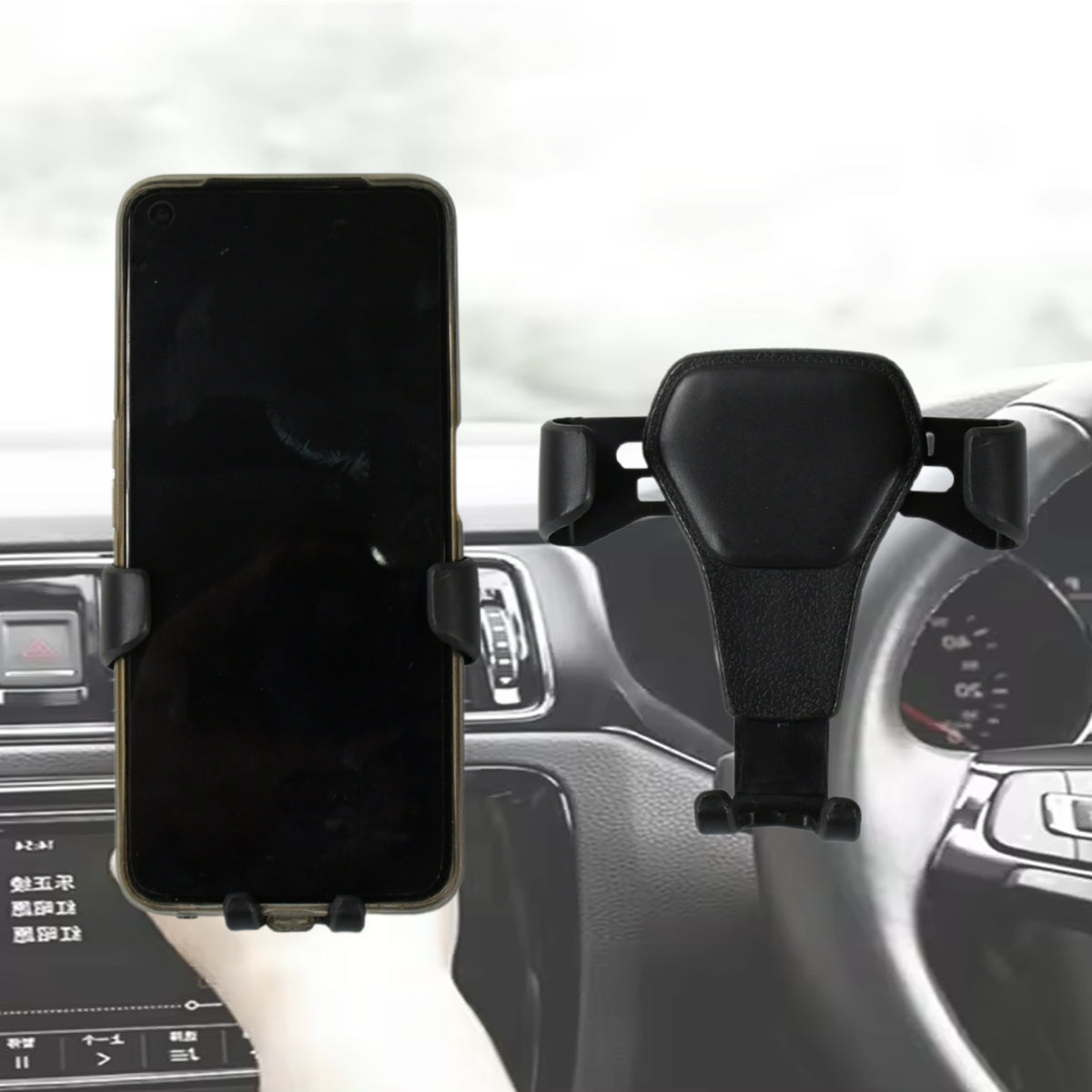 Wukusy car phone holder mounted on air outlet, adjustable mobile phone mount for cars, secure cell phone stand for auto use