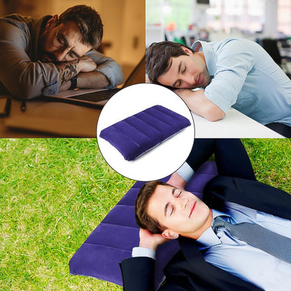 Blue Wukusy 510 Velvet Air Inflatable Travel Pillow, comfortable travel pillow for neck support and easy inflation.