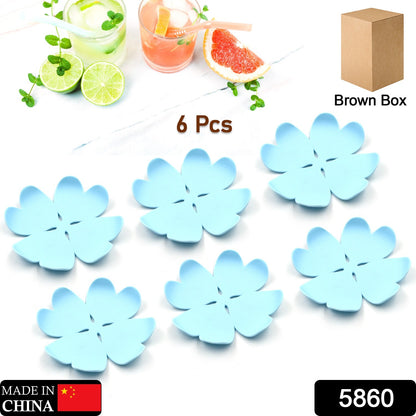 Set of six Wukusy heat-resistant plastic coasters for glasses and mugs, durable and stylish for home and kitchen use.