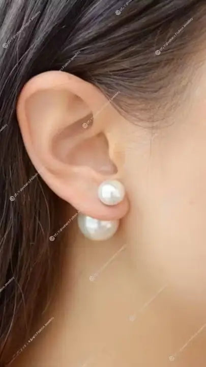 Ekom stylish pearl Hollywood earrings with push back alloy design, perfect for elegant kitchen and dining accessories.