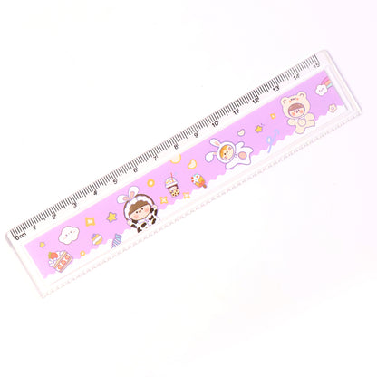 Colorful cartoon plastic ruler for kids by Wukusy, featuring playful designs, ideal for school and office use.