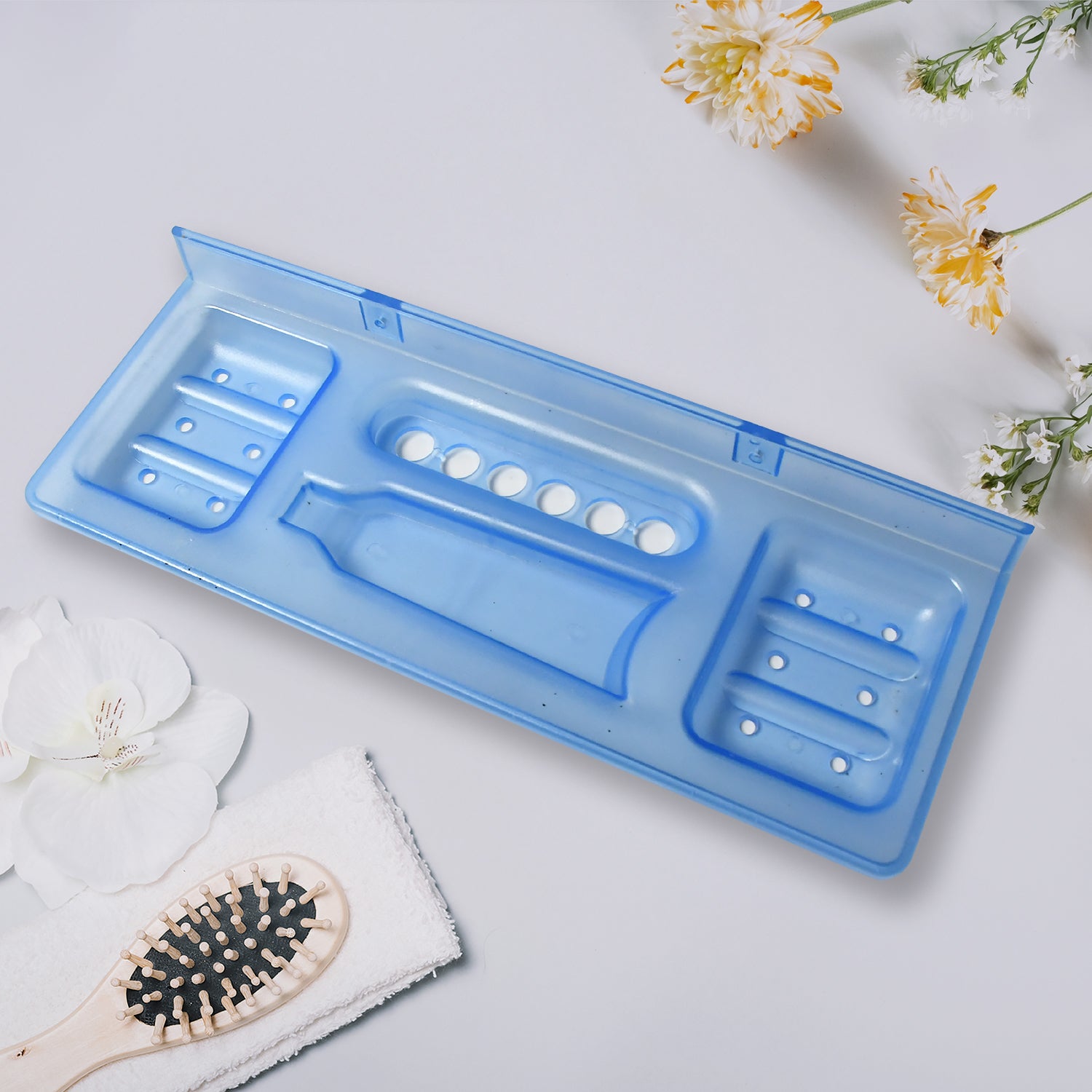 Wukusy 4-in-1 glass soap dish with stand, stylish bathroom accessory from Pure Source India, enhances bathroom decor.
