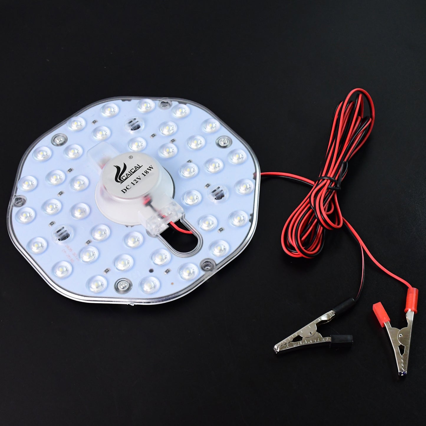 Wukusy high brightness 12V 18W round LED light module with clip wires, ideal for home decor lighting.