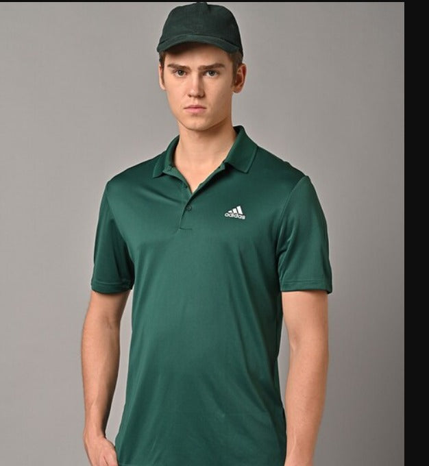 Dropdash men's regular fit training polo T-shirts in multicolor, shown in a pack of four, featuring short sleeves and classic collar.