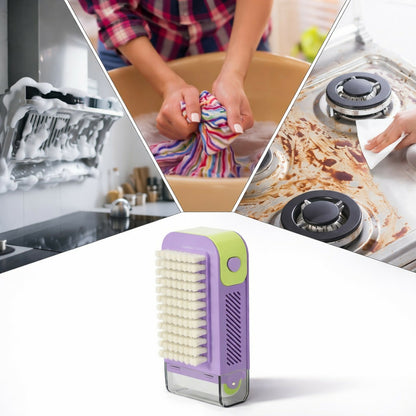 Wukusy liquid dispensing cleaning brush with built-in soap dispenser, color may vary, ideal for household cleaning tasks