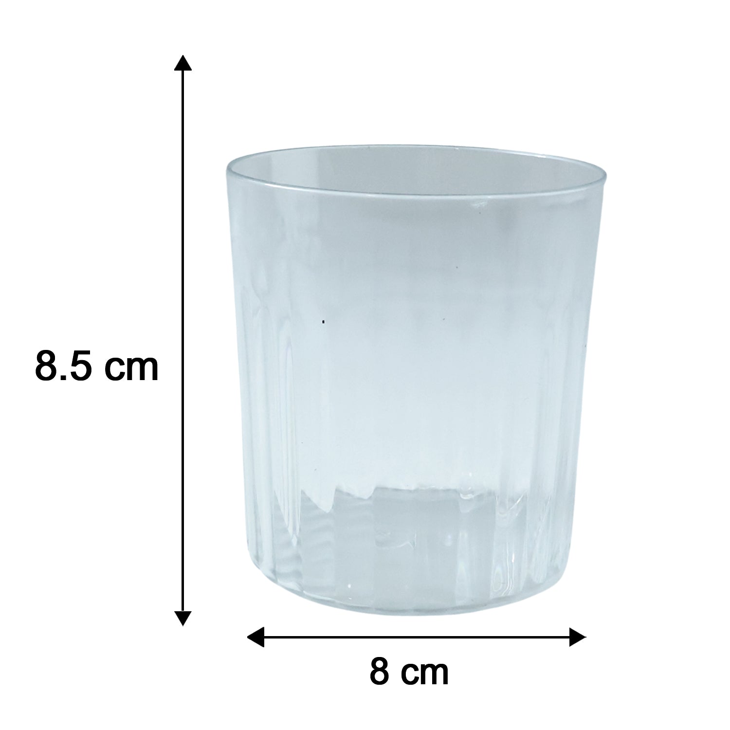 Six clear Wukusy premium transparent drinking glasses, 300 ml each, arranged on a table for everyday use.