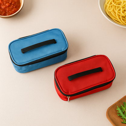 Wukusy insulated lunch box bag for office use, featuring a durable, premium quality design with a zip closure and sleek appearance.