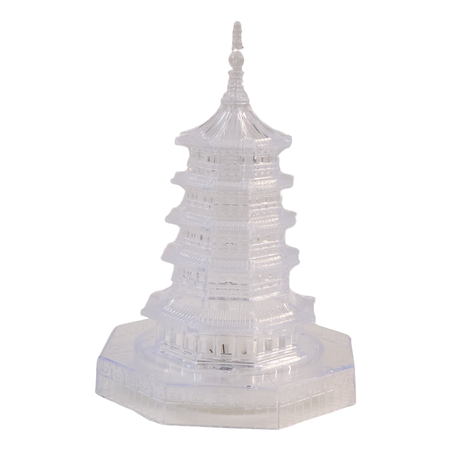 Wukusy Premium LED Crystal Pagoda decorative light for home decor, illuminated display with intricate crystal design and warm lighting