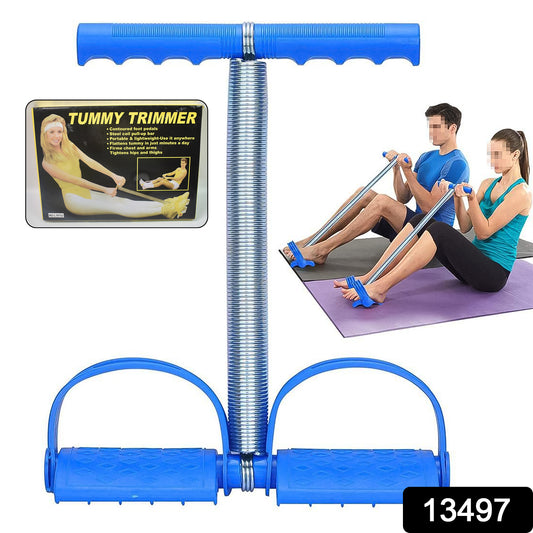Wukusy spring tension pull rope resistance band for exercise, showing single spring strap with handles for strength training workouts.