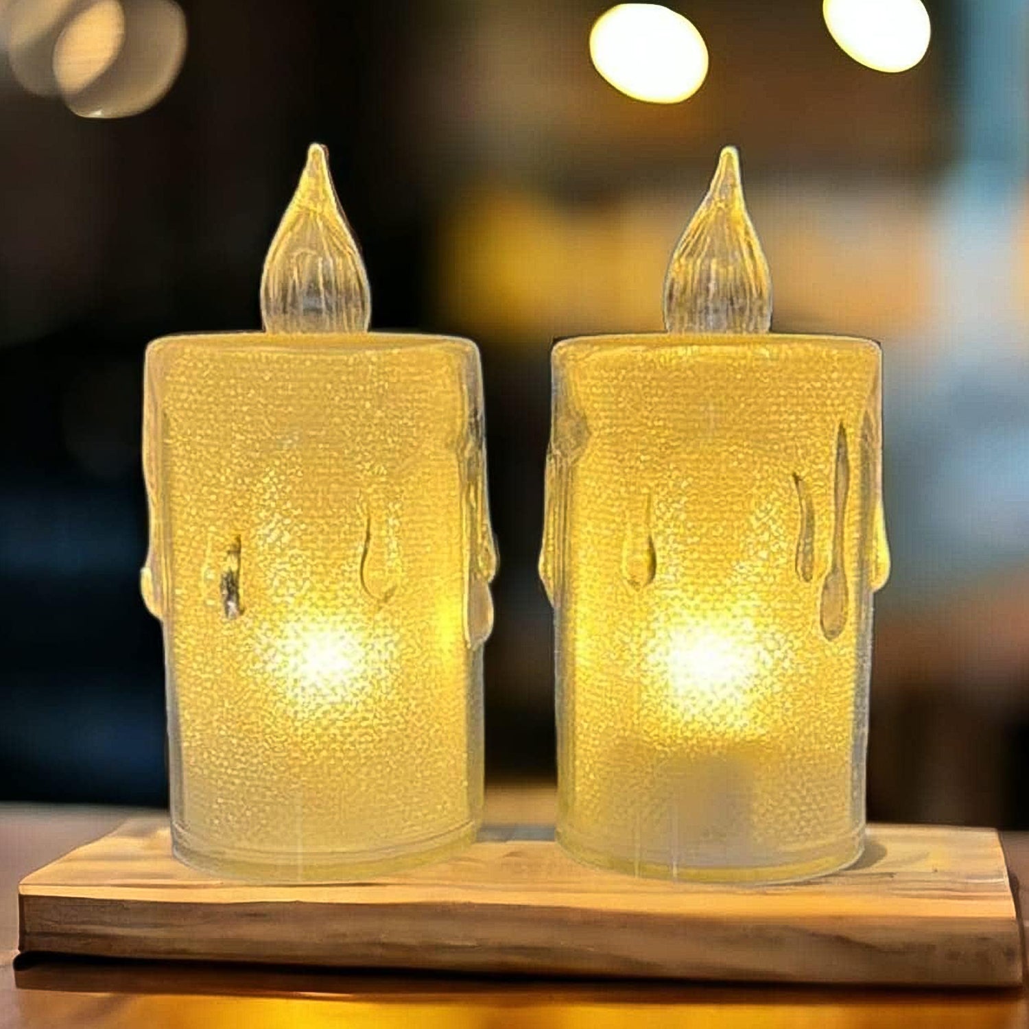 Wukusy 6240a simple crystal candles for home decor, featuring elegant glass candle lights for decorative ambiance.