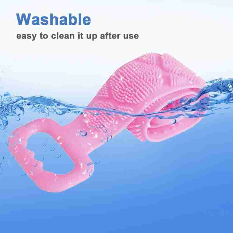 Wukusy low-quality silicone bath body brush and towel back scrubber for shower and body cleaning, eco-friendly bathroom shower strap