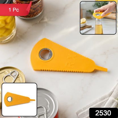 Stainless steel Wukusy multipurpose bottle opener tool for kitchen and bar, suitable for opening cans and bottles.