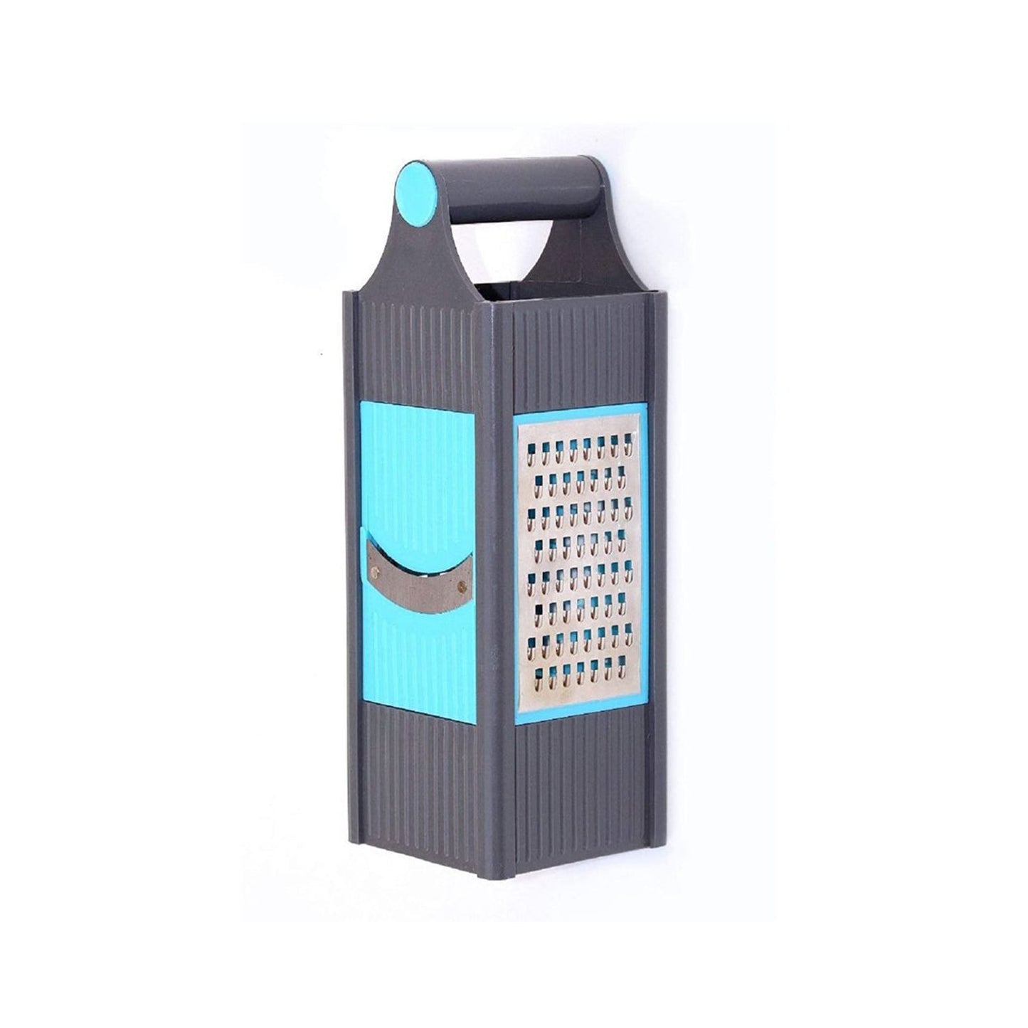 Wukusy 4-in-1 plastic vegetable and fruit grater and slicer with multiple blades for kitchen food prep.