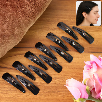 Set of 12 Wukusy Metal Tik Tak Hair Clips arranged in a row, featuring sleek and durable metallic hair accessories for various hairstyles.