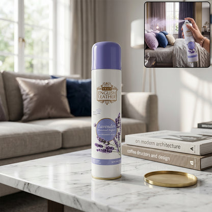 Wukusy Next English Leather lavender air freshener spray for home or office, 220ml bottle with lavender scent.