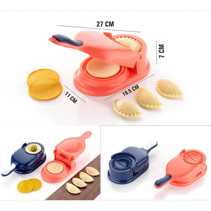 Wukusy 5302 dumpling press mold for gujiya, ghughra, and momos, 2-in-1 dumpling maker for home kitchen use.