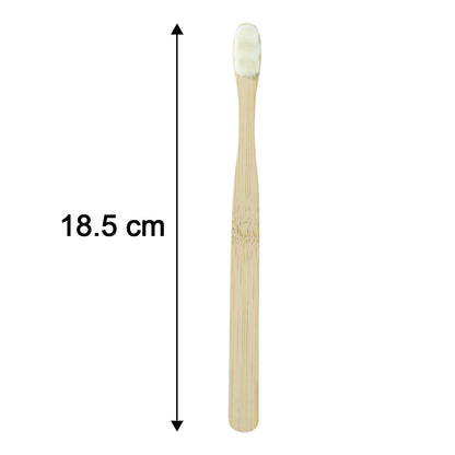 Wukusy eco-friendly bamboo toothbrush with protective travel case, natural wooden handle and soft bristle head.