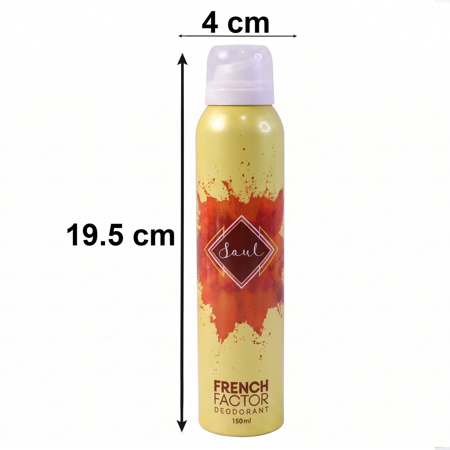 Wukusy French Factor Soul deodorant body spray bottle, 150ml, with sleek packaging and spray nozzle visible.