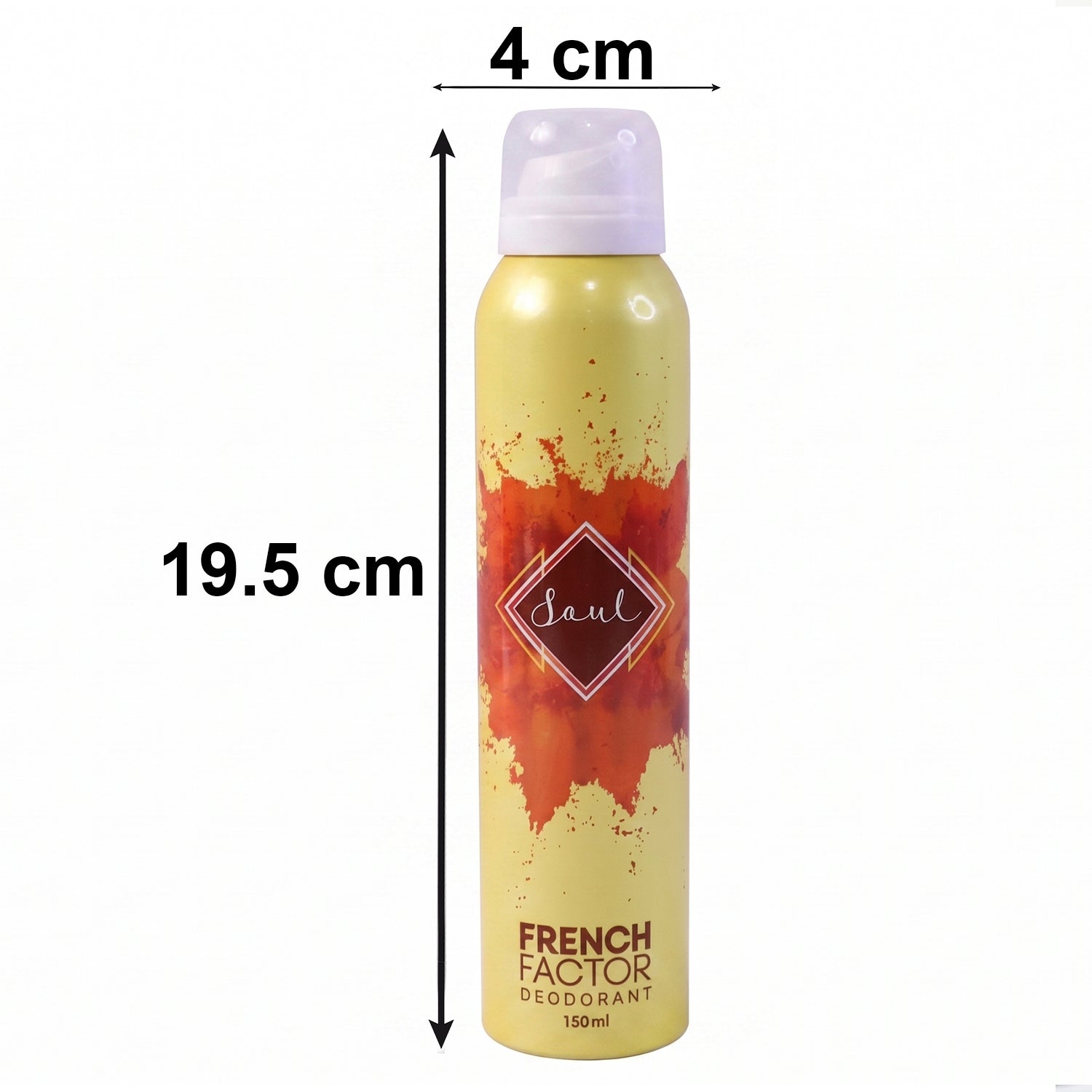 Wukusy French Factor Soul deodorant body spray bottle, 150ml, with sleek packaging and spray nozzle visible.