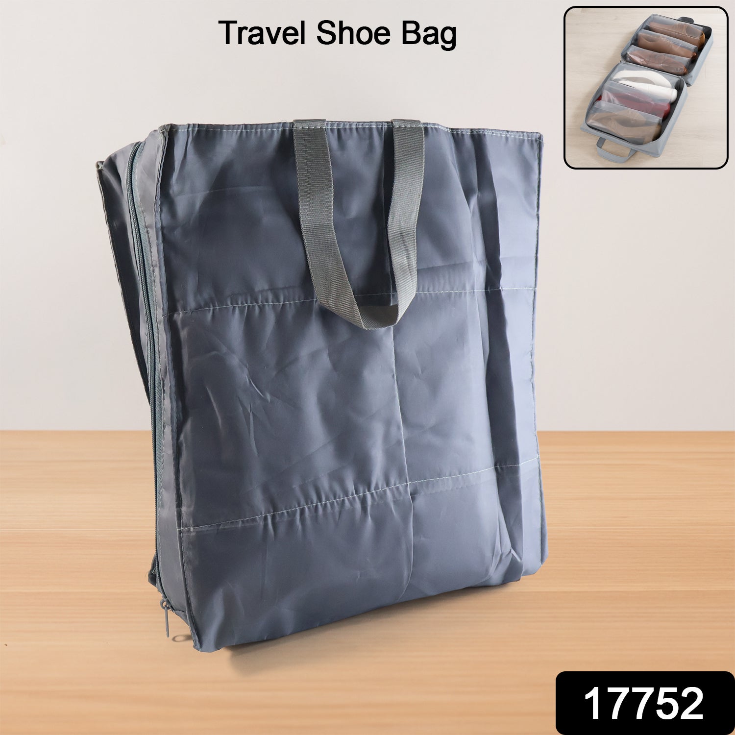 Wukusy travel shoe storage bag with zipper, compact and lightweight design for organizing shoes on the go.
