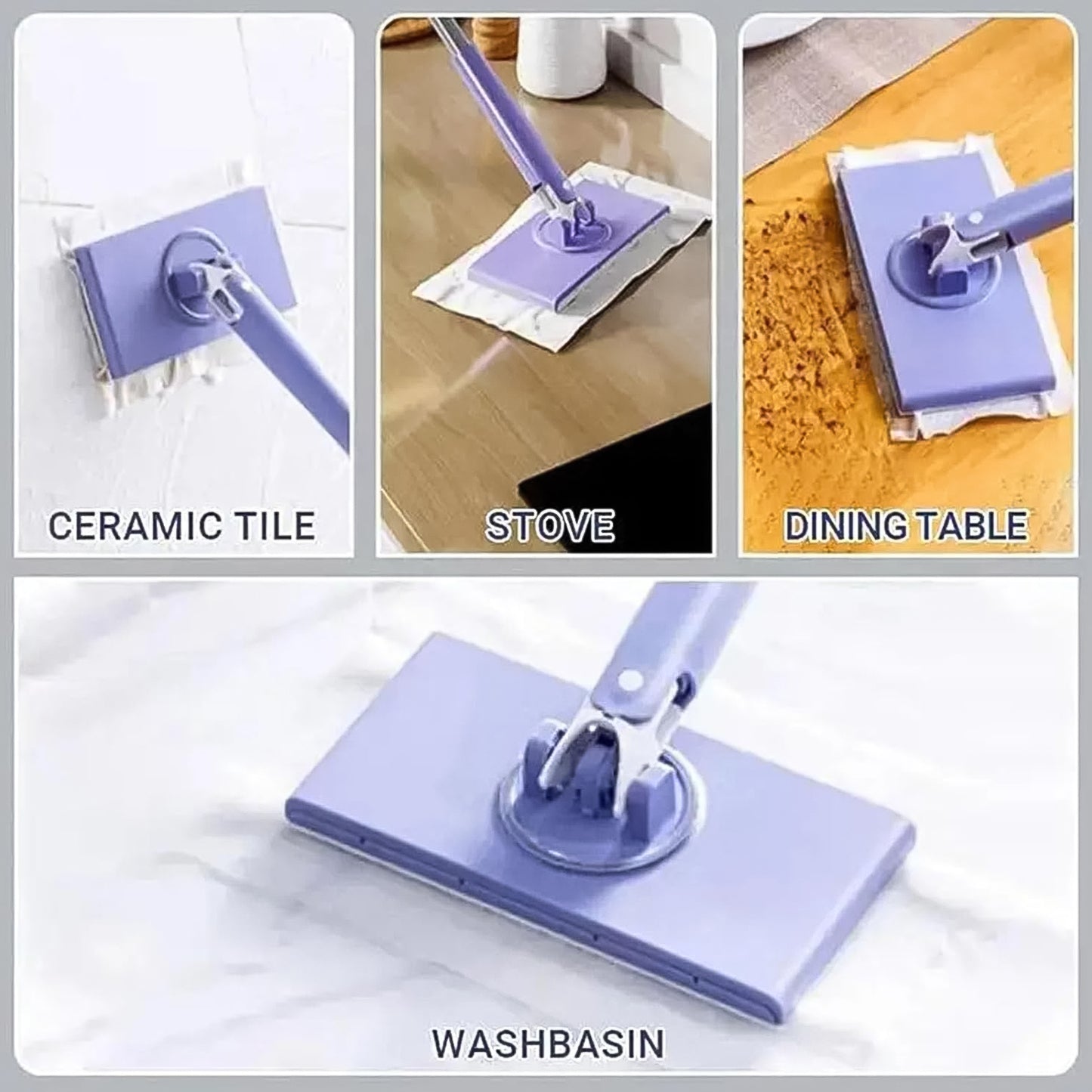 Wukusy automatic mini mop with push-pull cloth changing handle for office cleaning, featuring a compact design and easy cloth replacement.