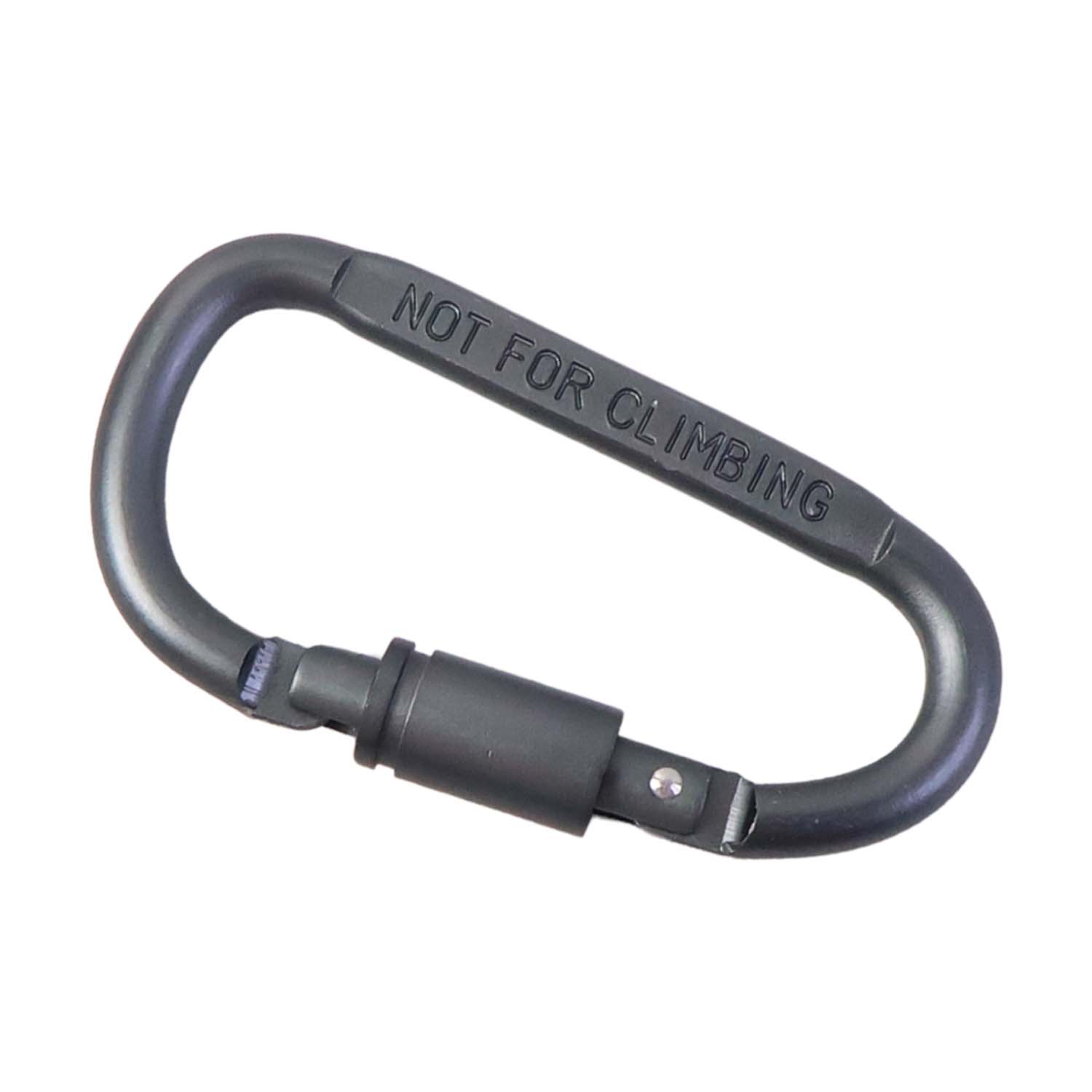 Heavy-duty metal carabiner hook with screw lock by Wukusy, ideal for home improvement and securing tools or gear.