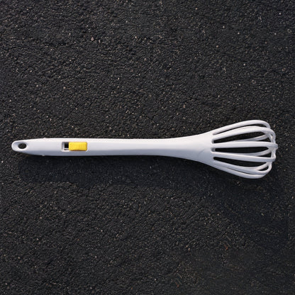 Wukusy manual egg beater with stainless steel beaters for mixing eggs and batters in a versatile kitchen tool.