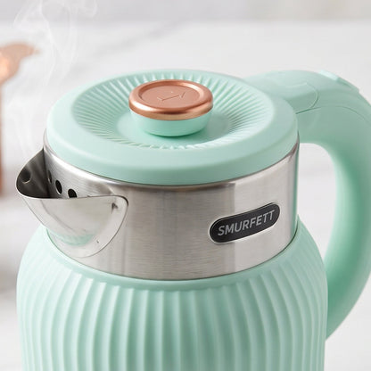 Wukusy 2L electric kettle with 1500W power, stainless steel body, for tea, coffee, milk, and hot water.