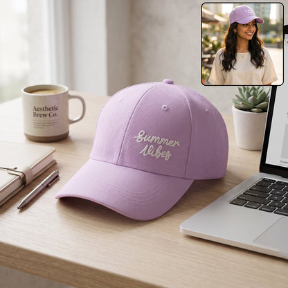 Wukusy stylish summer embroidered baseball cap for men and women, featuring summer-themed designs and adjustable fit