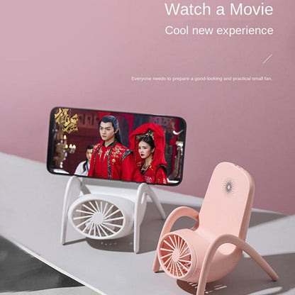 Wukusy portable mobile phone holder fan, handheld personal fan with adjustable settings, battery not included, for home use.