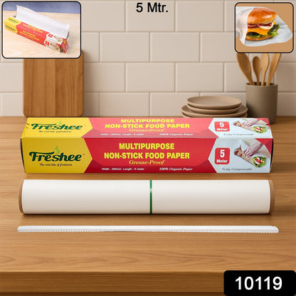 Wukusy Freshee multipurpose grease-proof non-stick food paper roll, 300mm x 5 meters, ideal for baking and food preparation.