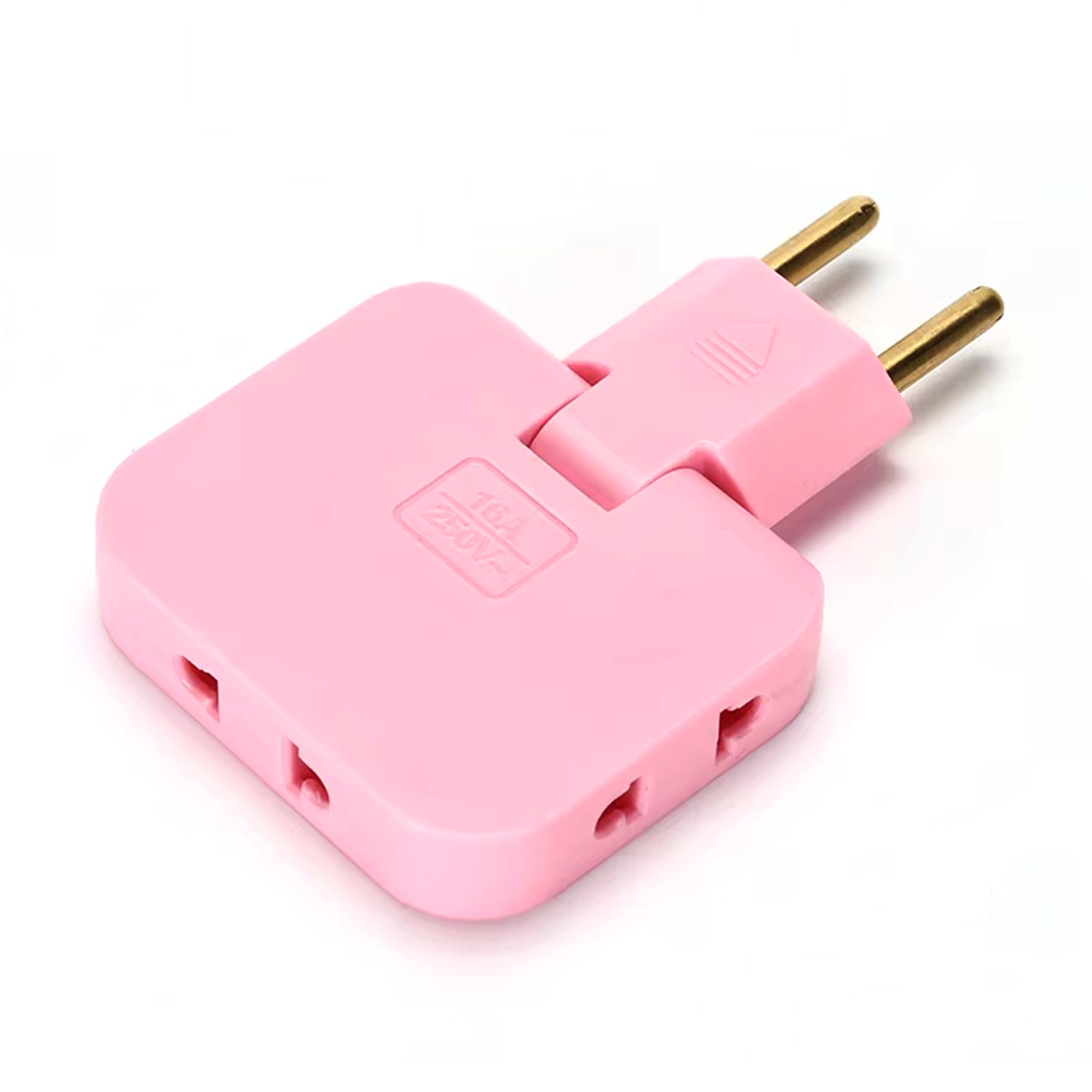 Wukusy wireless 3-in-1 foldable wall plug adapter with socket and converter, shown plugged into a wall outlet.