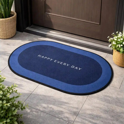 Wukusy bathroom floor mat with fast absorption and slip-resistant oval design, ideal for secure and quick-drying bathroom use.