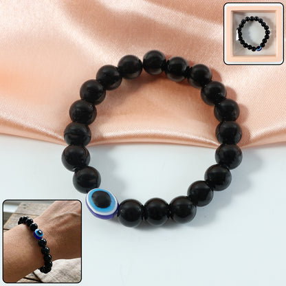 Elegant dual-tone crystal beaded stretch bracelet by Wukusy featuring sparkling beads on a comfortable elastic band.