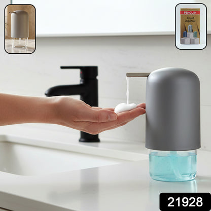 Wukusy Penguin liquid soap dispenser pump bottle showing a cute penguin design with a pump top for hand soap.