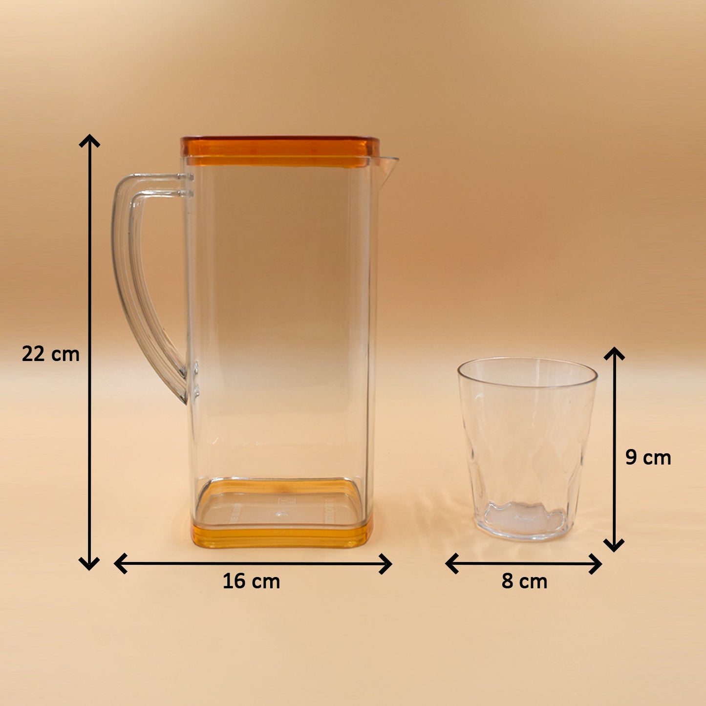 Wukusy 2246 resistant glass jug for juice, milk, and hot or cold beverages, featuring a clear, durable kitchen tool design.