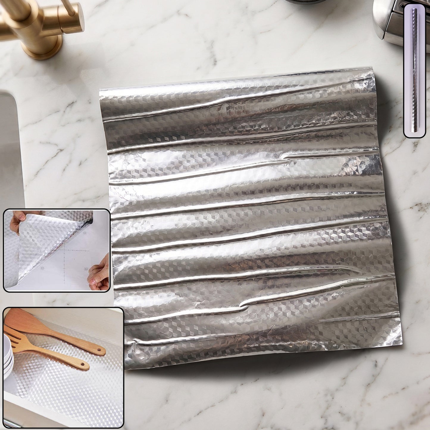 Wukusy aluminium foil paper roll for kitchen wrapping, food storage, cooking, and baking, shown in the image.