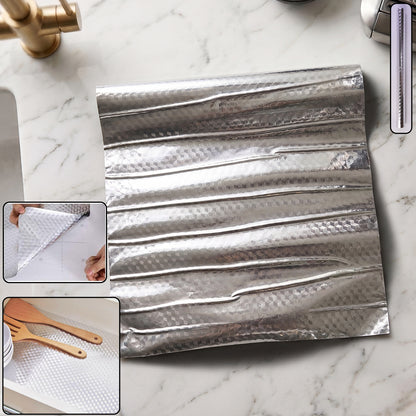 Wukusy aluminium foil paper roll for kitchen wrapping, food storage, cooking, and baking, shown in the image.