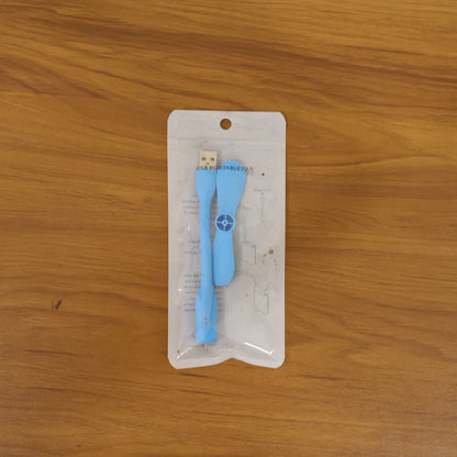 Wukusy portable USB mini flexible fan with adjustable blades for personal cooling, shown on a white background.