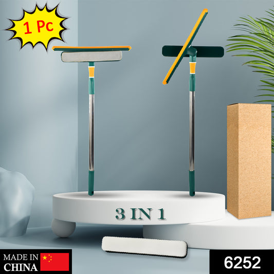 Wukusy 3-in-1 glass wiper used for cleaning floors, glasses, and dust in household and office environments.