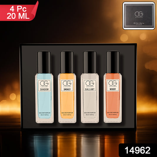 Wukusy Og Beauty luxury perfume gift set with four 20ml bottles, elegant health and beauty fragrance collection.