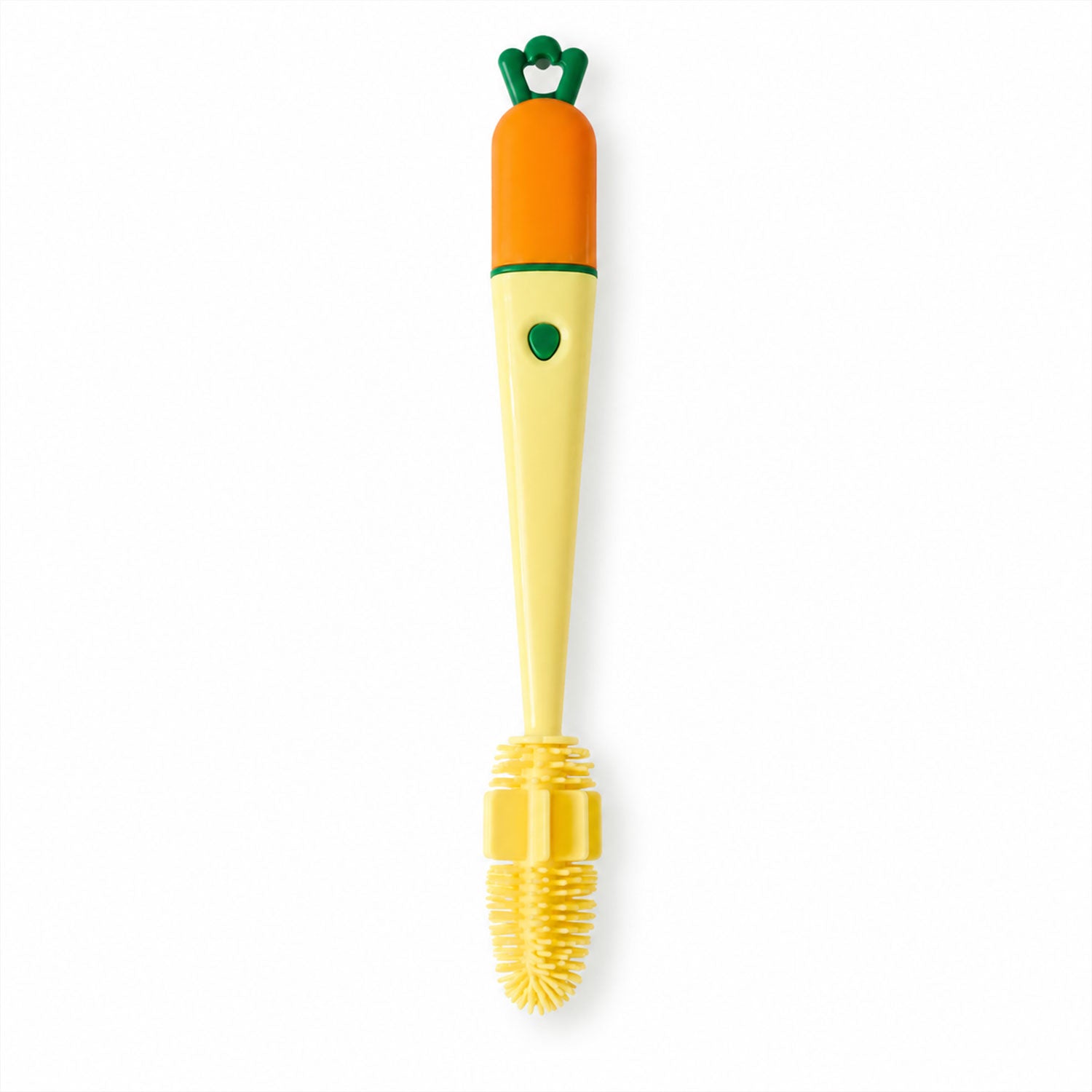 Wukusy 4-in-1 silicone bottle cleaning brush with long handle and nipple brush for thorough cleaning of bottles and accessories
