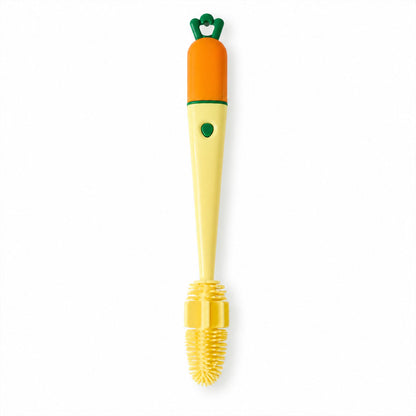 Wukusy 4-in-1 silicone bottle cleaning brush with long handle and nipple brush for thorough cleaning of bottles and accessories