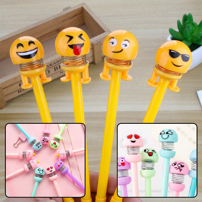Wukusy emoji pen and pencil for kids, colorful office stationery used for writing and playtime activities.