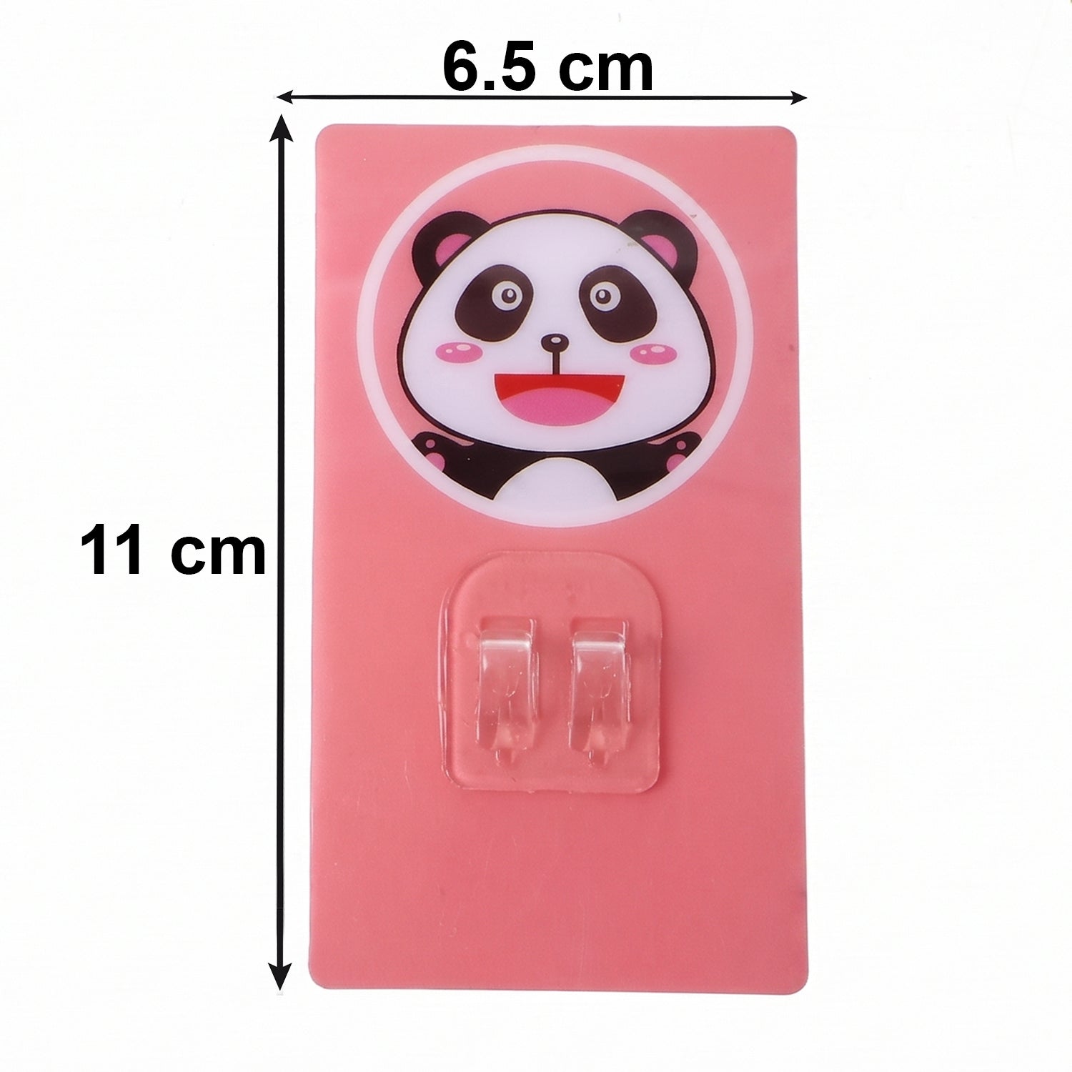 Wukusy cartoon adhesive plastic wall hook with strong hold, self-stick hanger for storage, shown on a wall in a home setting.