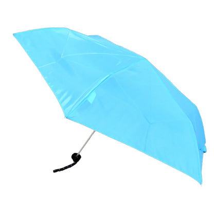 Wukusy 3-fold foldable umbrella with sun and rain protection, suitable for children and travel, featuring colorful design.