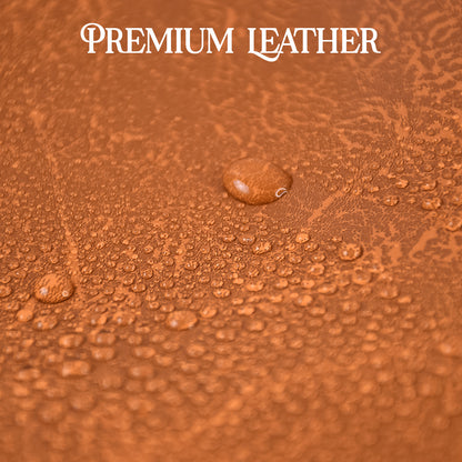 Wukusy premium faux leather messenger briefcase with shoulder strap, designed for office use, featuring multiple compartments and a sleek finish.